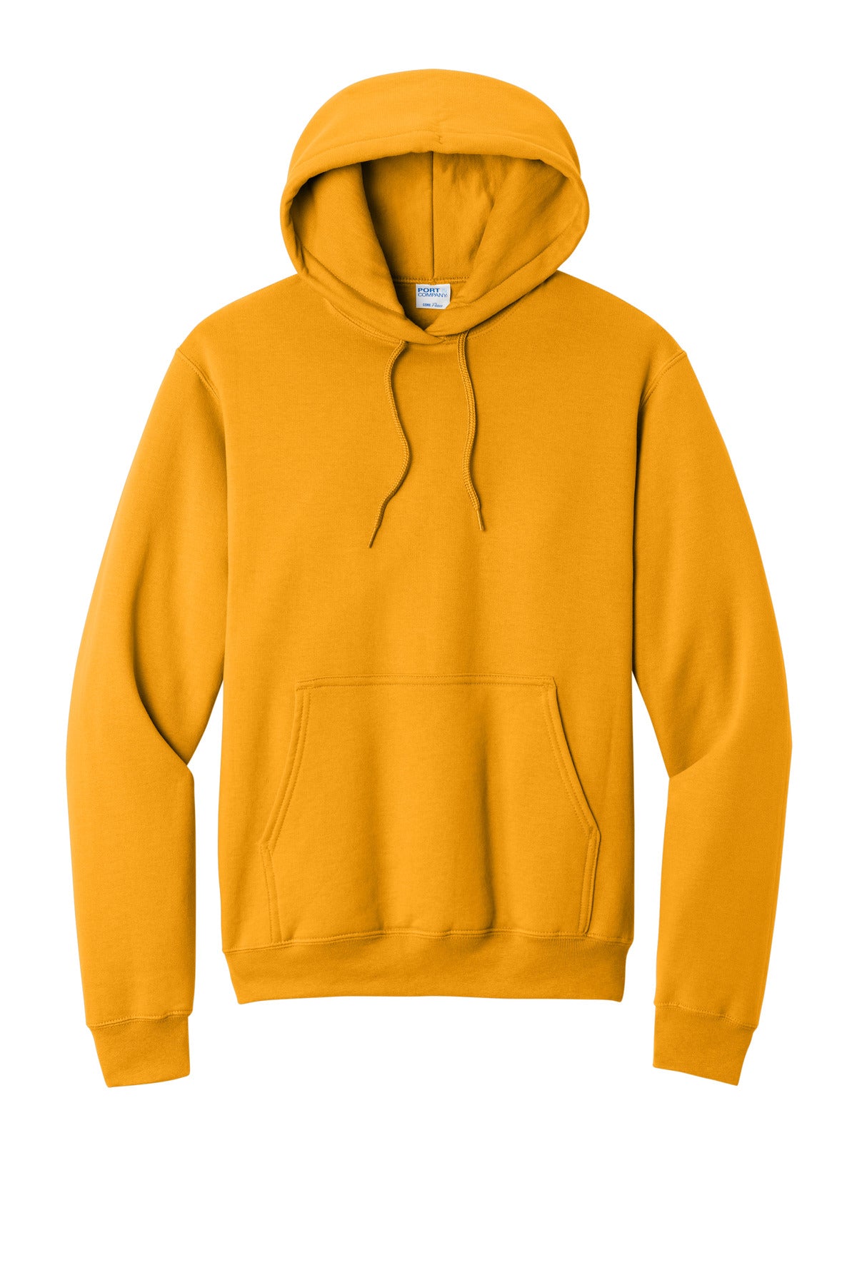 Front View of Gold Port & Co Core Fleece Pullover Hooded Sweatshirt. PC78H