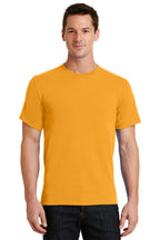 Front View of Gold Port & Co Essential Tee. PC61