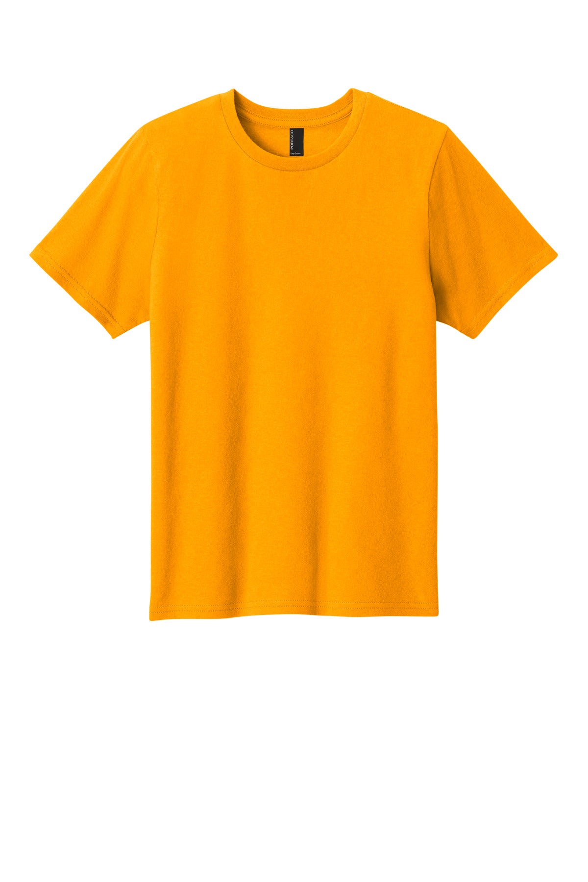 Front View of Gold Port & Co Youth Easy Cotton Tee PC43Y