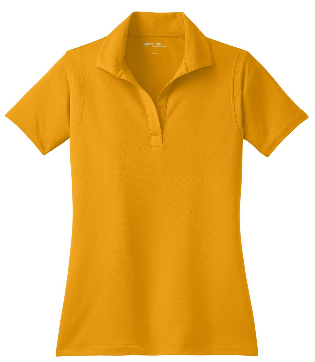 Front View of Gold Sport-Tek Women's Micropique Sport-Wick Polo. LST650