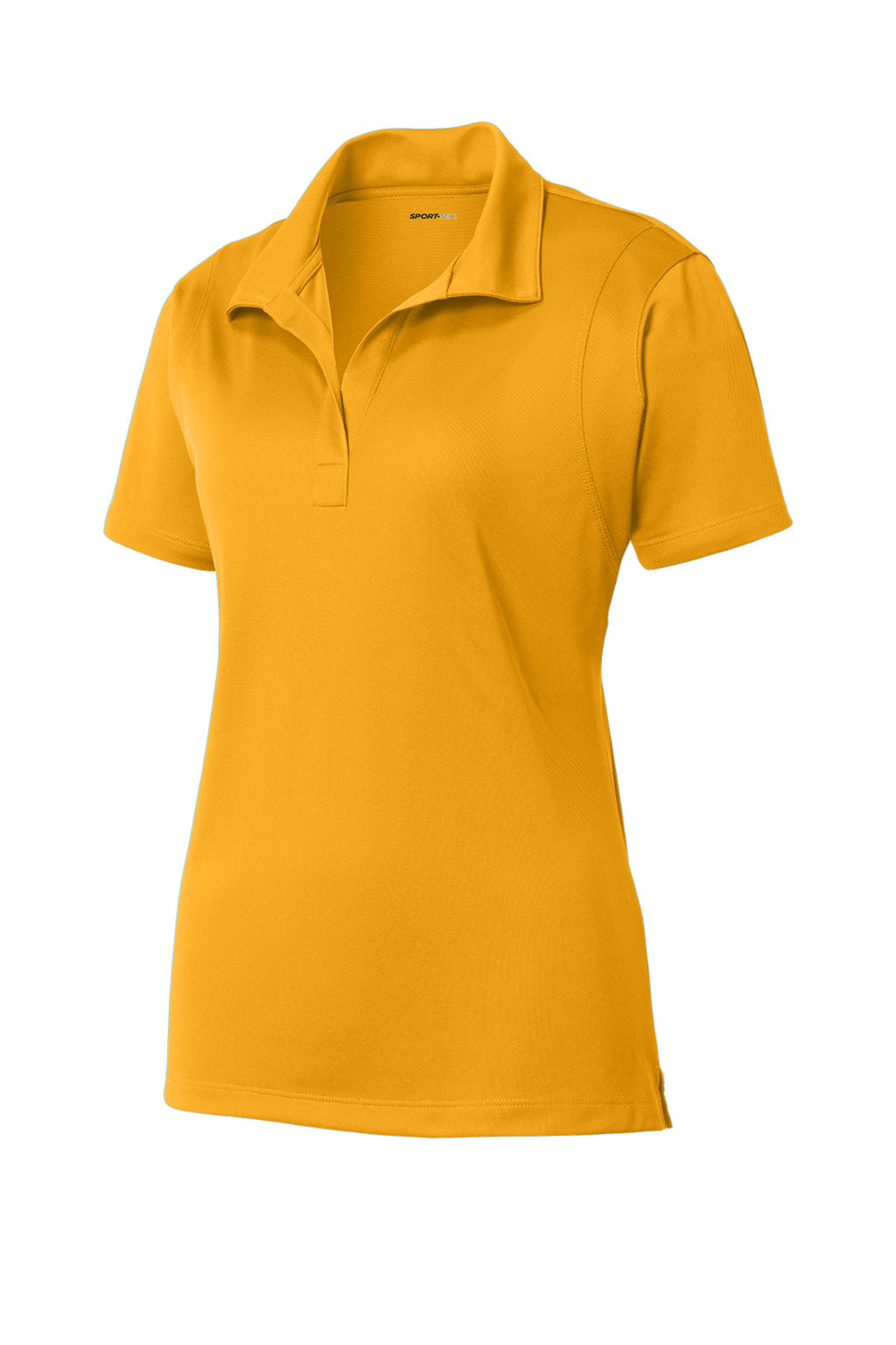 Front View of Gold Sport-Tek Women's Micropique Sport-Wick Polo. LST650