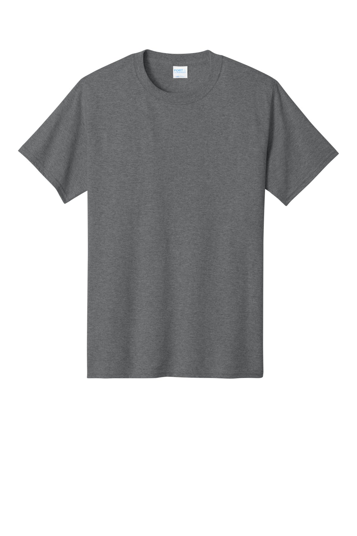 Front View of GphHeather Port & Co Core Cotton Tee. PC54