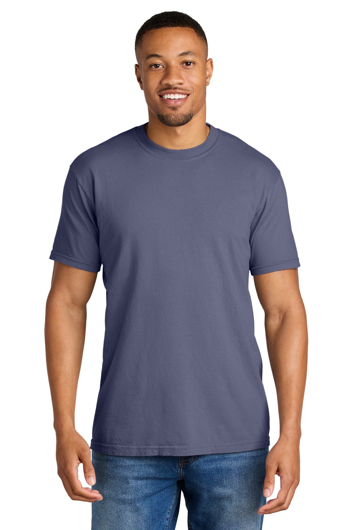 Front View of Grape COMFORT COLORS Heavyweight Ring Spun Tee. 1717