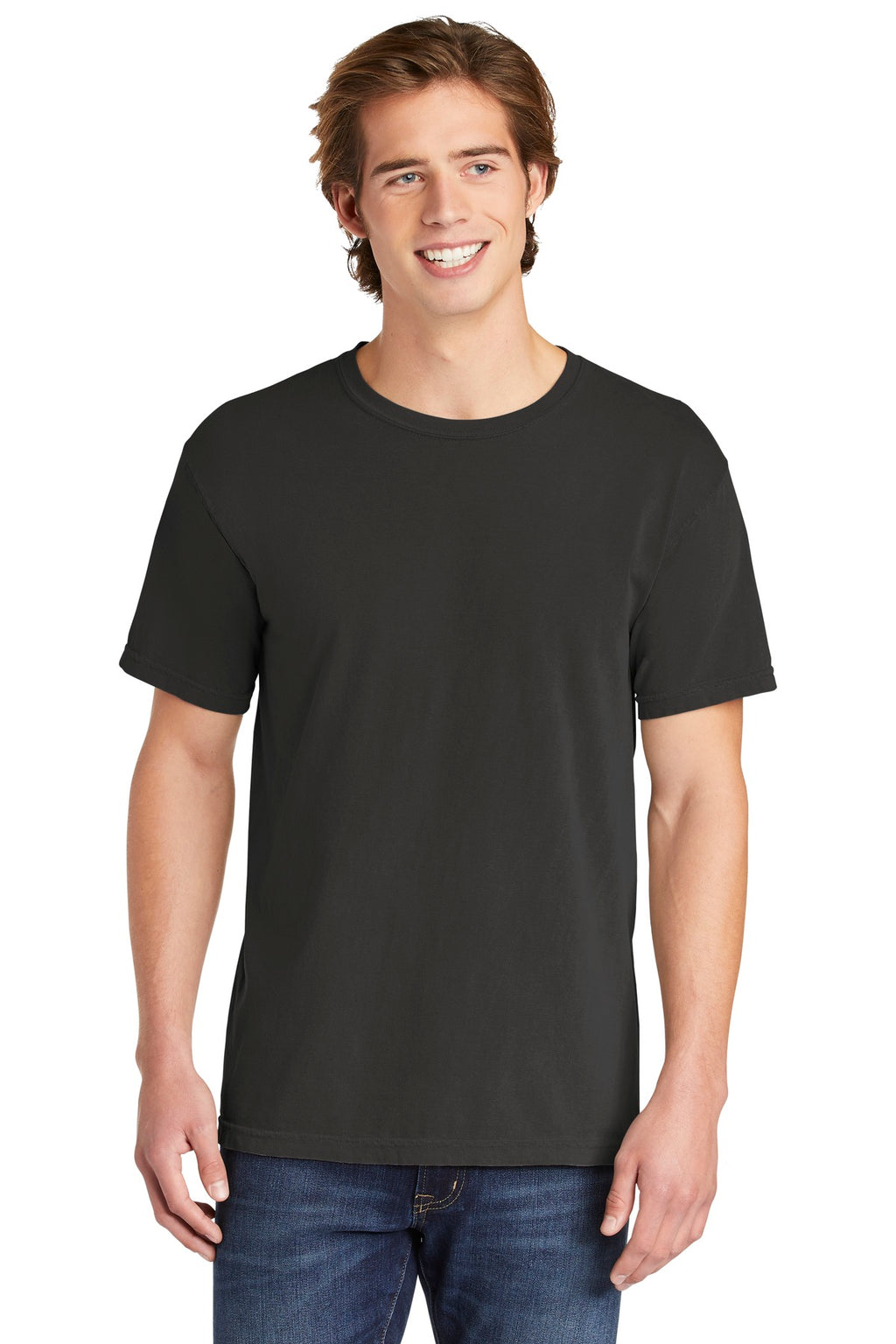 Front View of Graphite COMFORT COLORS Heavyweight Ring Spun Tee. 1717