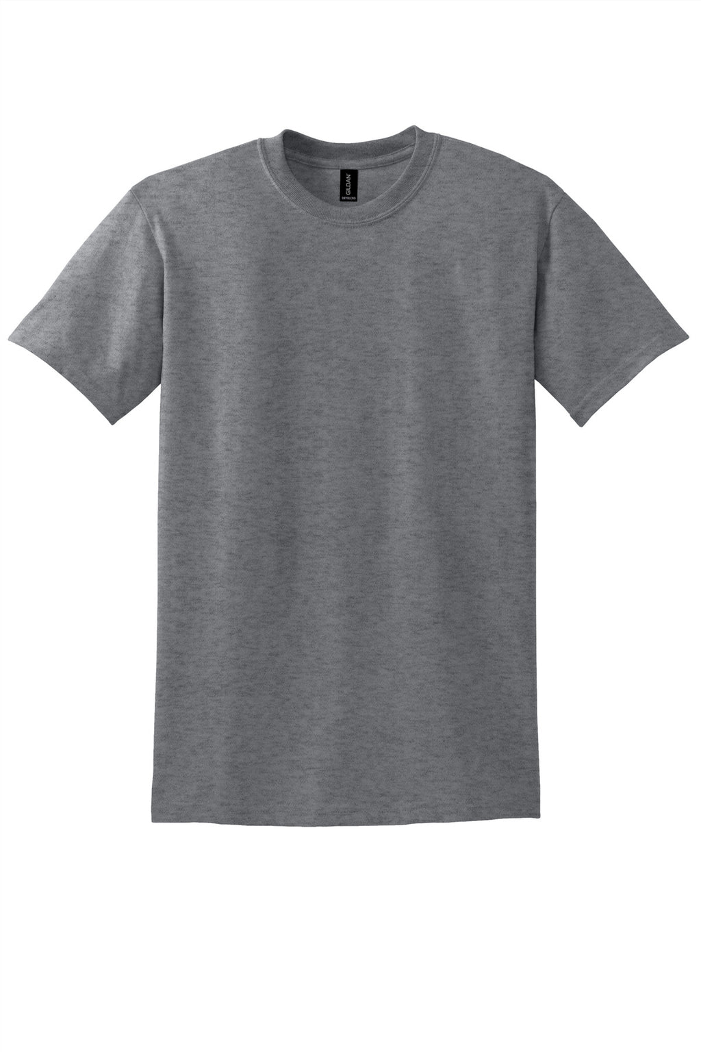 Front View of Graphite Hthr Gildan DryBlend 50 Cotton/50 Poly T-Shirt. 8000