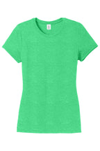 Front View of Green Frost District Women's Perfect Tri Tee. DM130L