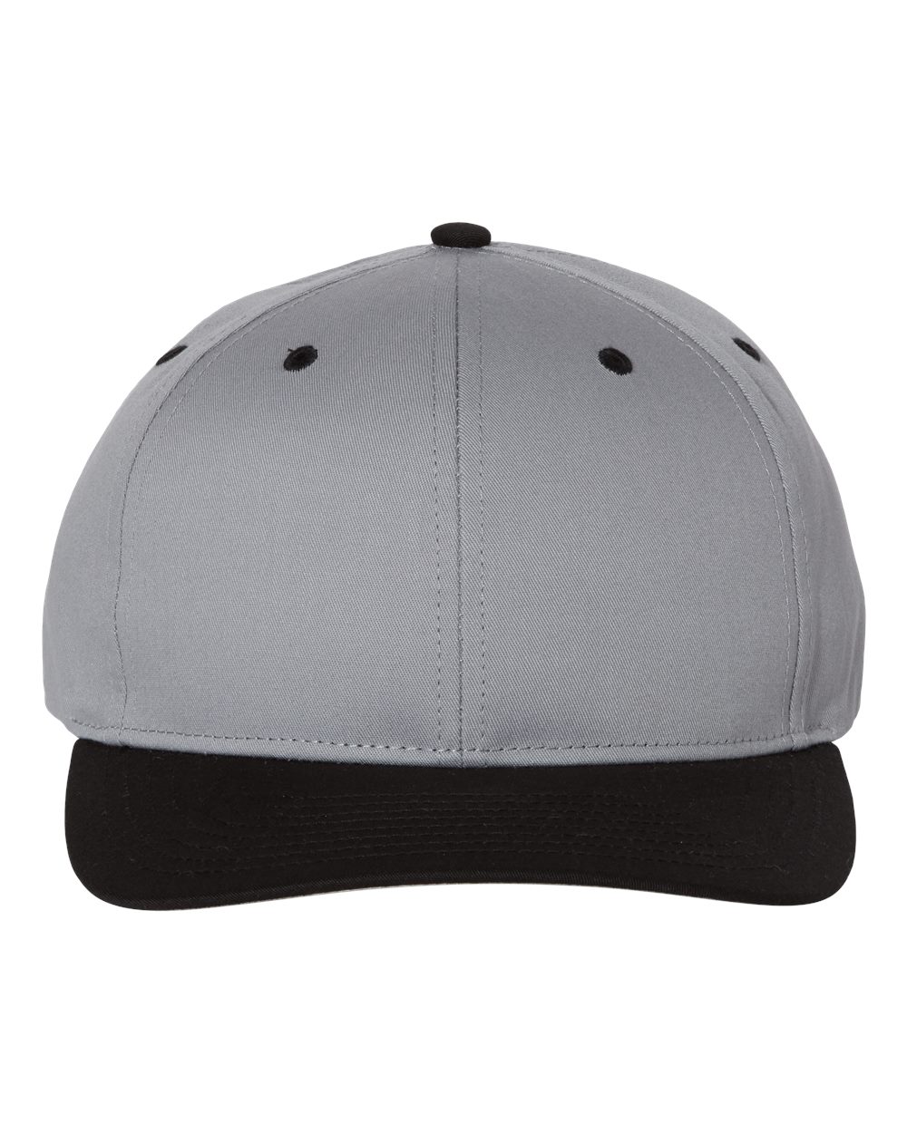 Front View of Grey/ Black Pro Twill Snapback Cap - 212