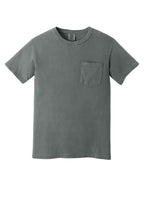 Front View of Grey COMFORT COLORS Heavyweight Ring Spun Pocket Tee. 6030