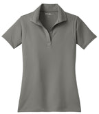 Front View of Grey Concrete Sport-Tek Women's Micropique Sport-Wick Polo. LST650