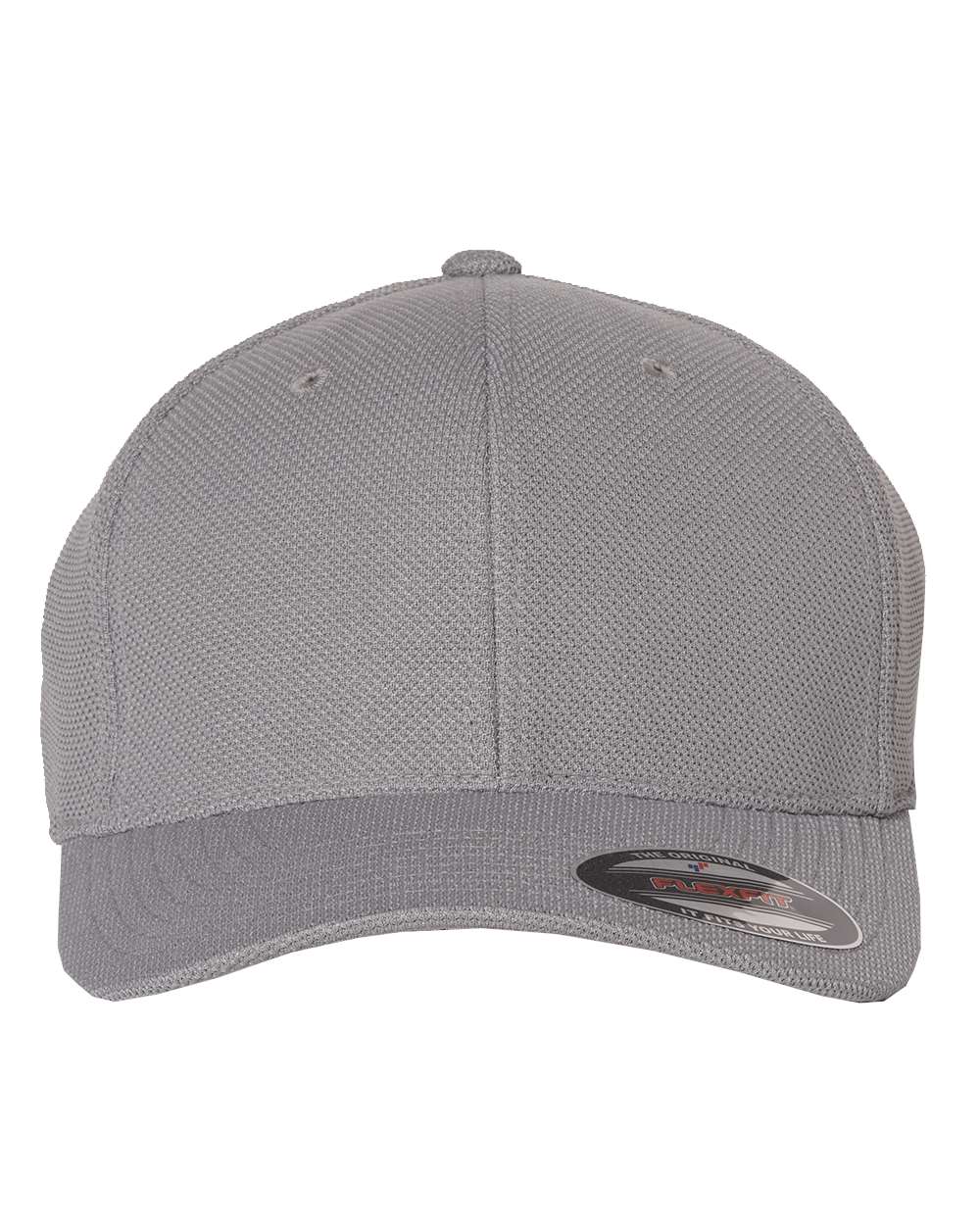 Front View of Grey Cool & Dry Piqué Mesh Cap - 6577CD