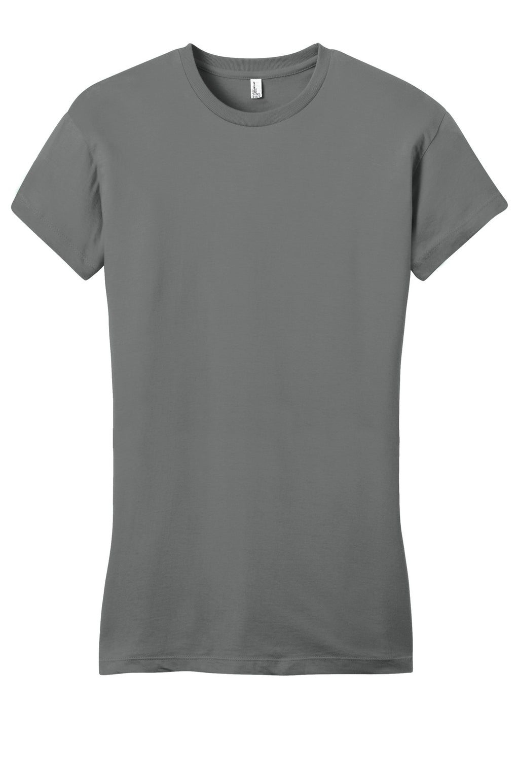 Front View of Grey District Women's Fitted Very Important Tee . DT6001