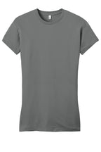 Front View of Grey District Women's Fitted Very Important Tee . DT6001