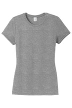 Front View of Grey Frost District Women's Perfect Tri Tee. DM130L