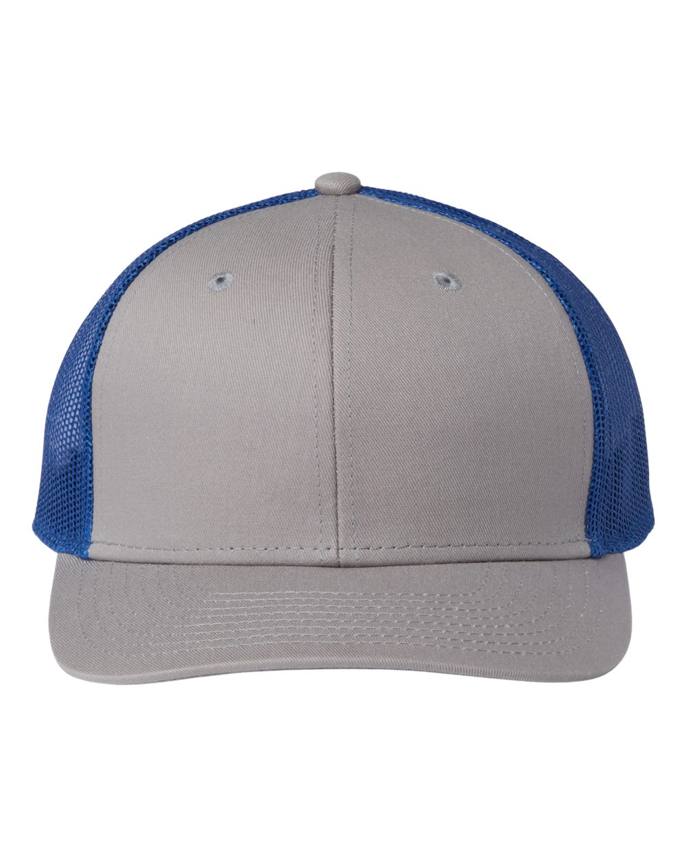 Front View of Grey/ Royal Everyday Trucker Cap - GB452E