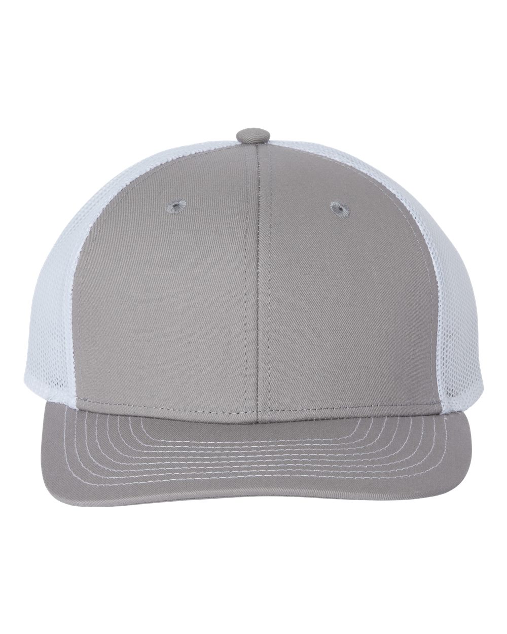 Front View of Grey/ White Everyday Trucker Cap - GB452E