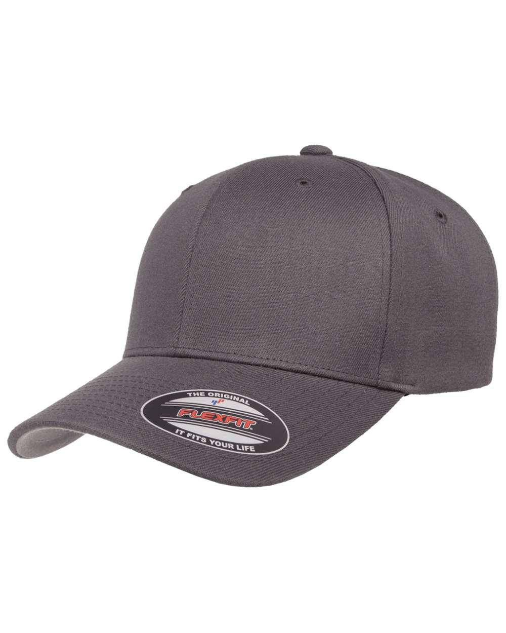 Front View of Grey Wool-Blend Cap - 6477