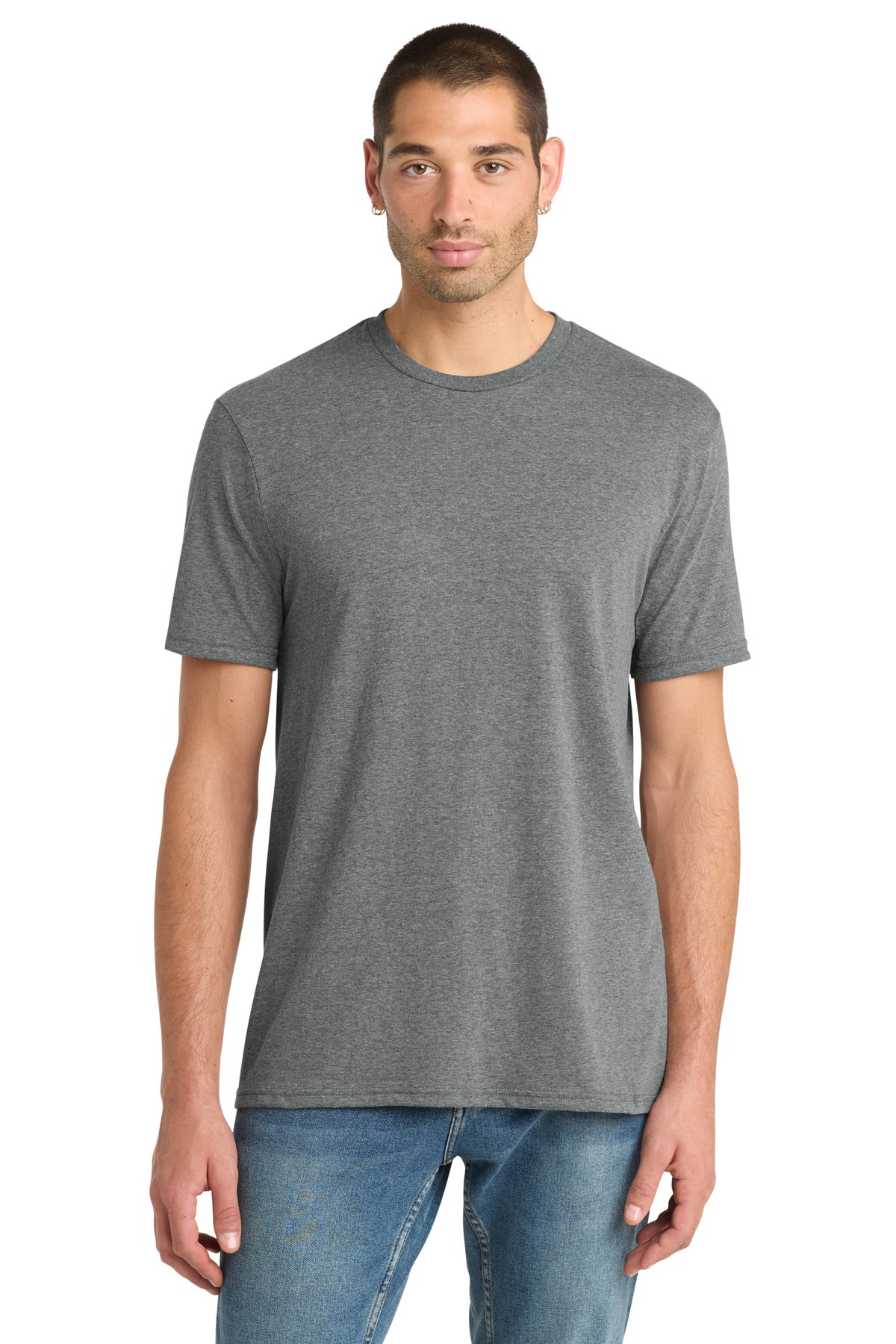 Front View of GreyFrost District Perfect Blend CVC Tee. DM108