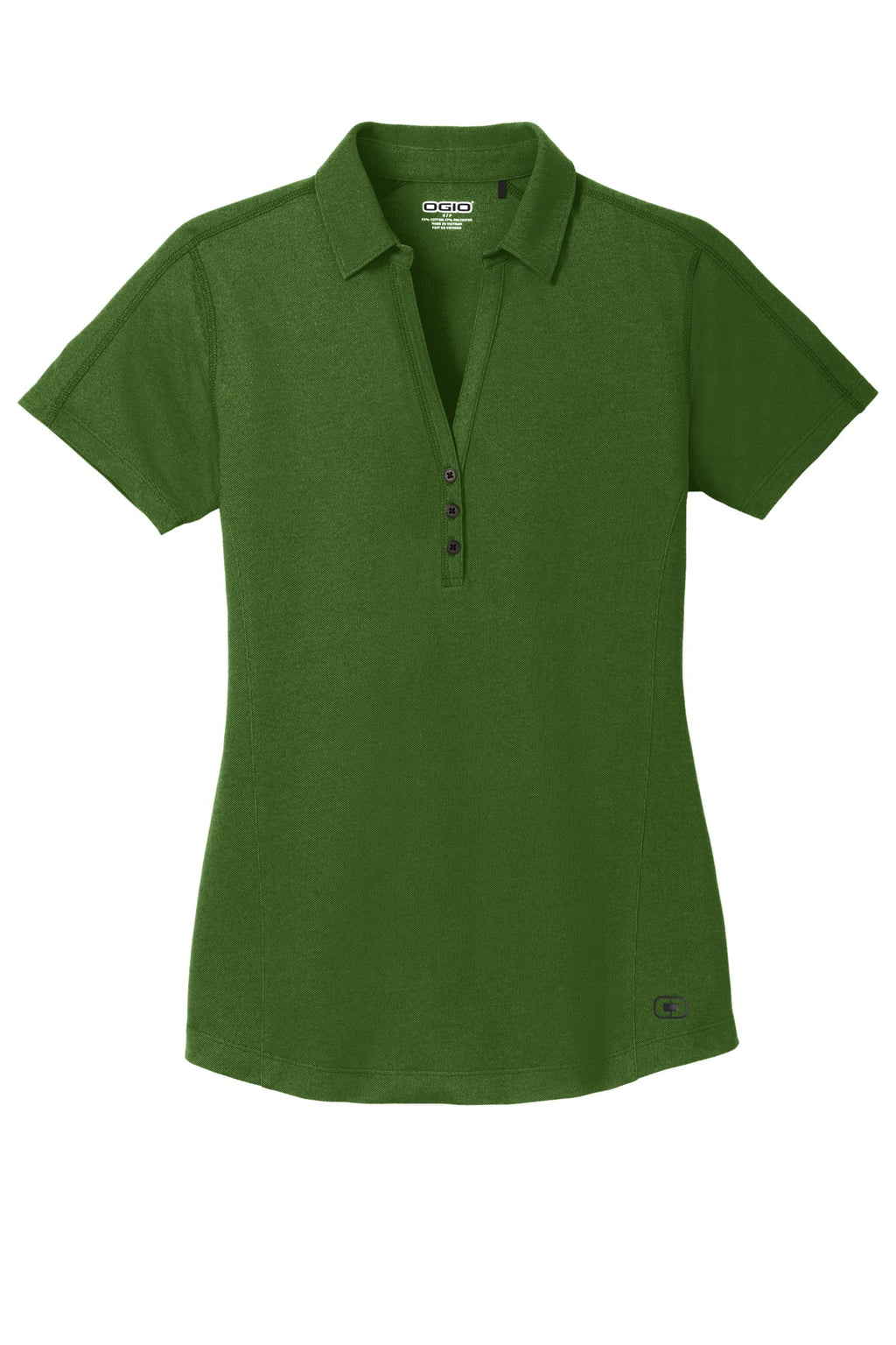 Front View of Gridiron Green OGIO Women's Onyx Polo. LOG126