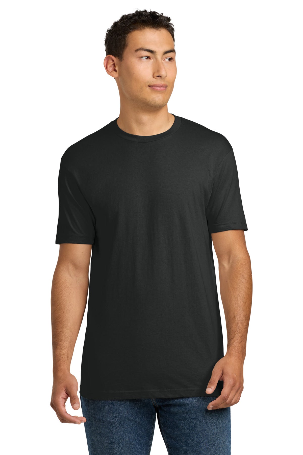 Front View of GrphBlack Next Level Apparel Adult Cotton Tee. NL3600