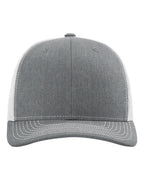 Front View of Heather Grey/ Light Grey Snapback Trucker Cap - 112