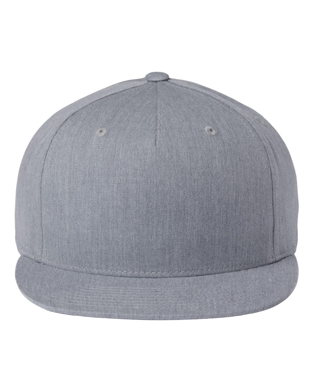 Front View of Heather Grey Pinch Front Structured Snapback Trucker Cap - 255