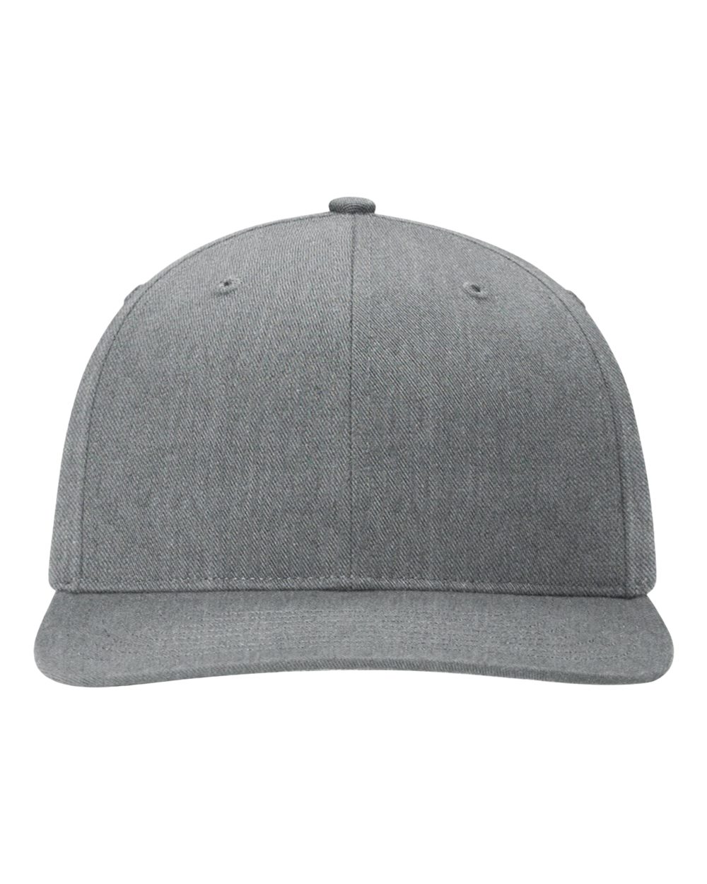 Front View of Heather Grey Twill Back Trucker Cap - 312