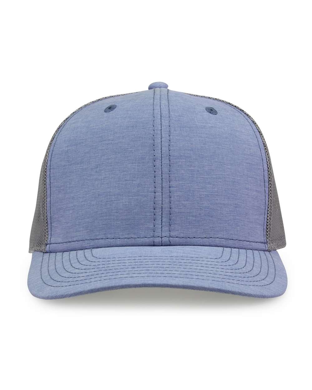 Front View of Heather Light Blue Everyday Trucker Cap - GB452E