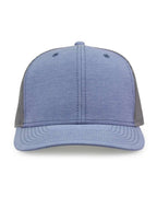 Front View of Heather Light Blue Everyday Trucker Cap - GB452E