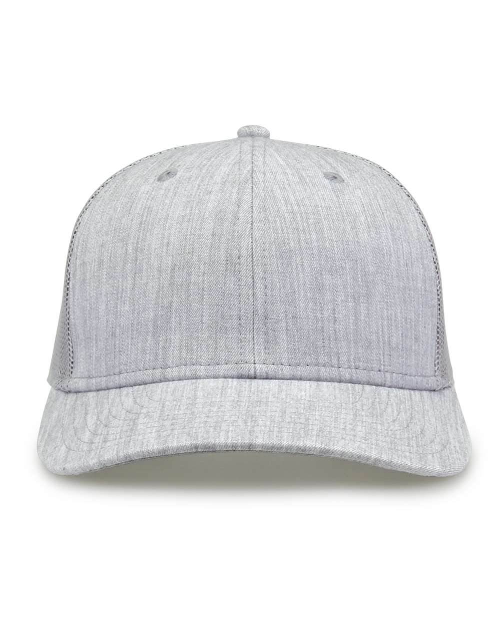 Front View of Heather Light Grey Everyday Trucker Cap - GB452E