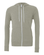 Front View of Heather Stone Sponge Fleece Full-Zip Hoodie - 3739
