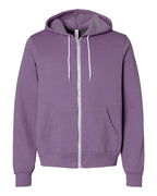 Front View of Heather Team Purple Sponge Fleece Full-Zip Hoodie - 3739