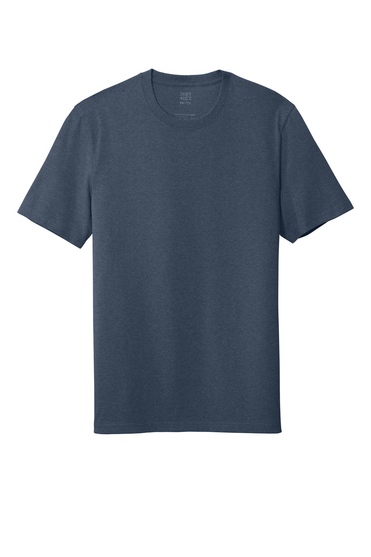 Front View of Heathered Navy District Re-Tee DT8000