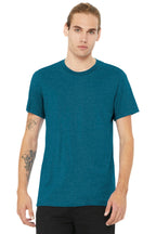 Front View of Ht Deep Teal BELLA+CANVAS Unisex Heather CVC Short Sleeve Tee. BC3001CVC