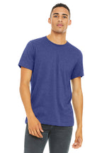 Front View of Ht Lapis BELLA+CANVAS Unisex Heather CVC Short Sleeve Tee. BC3001CVC