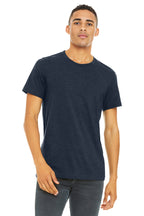 Front View of Ht Midnight Ny BELLA+CANVAS Unisex Heather CVC Short Sleeve Tee. BC3001CVC