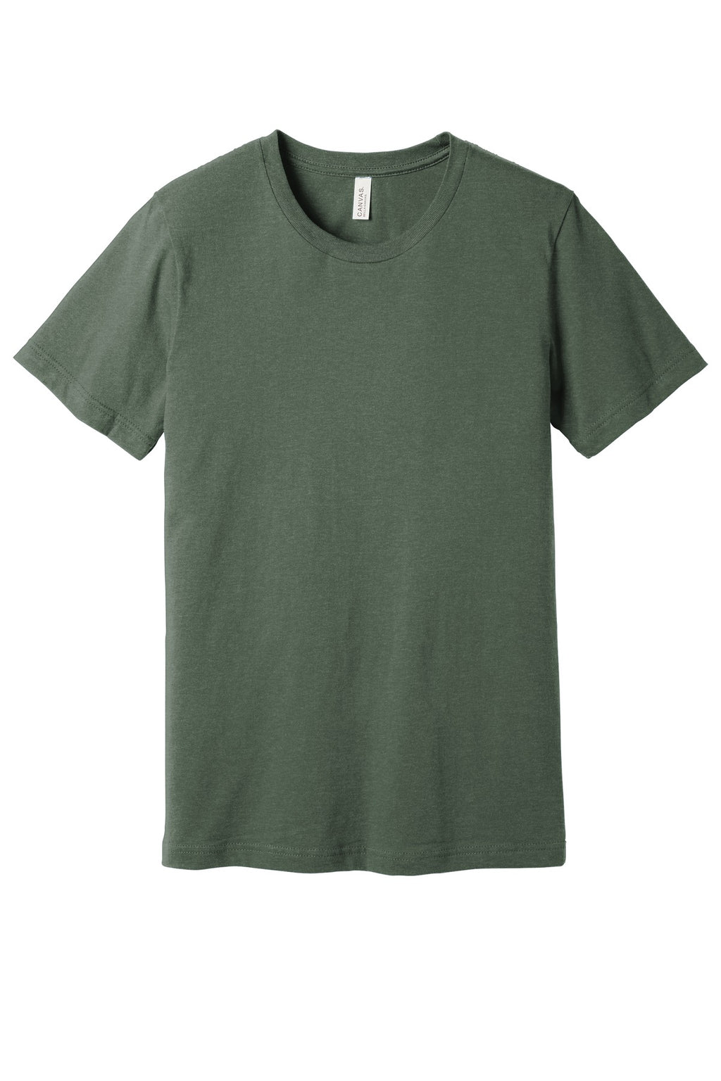 Front View of Ht Military Gn BELLA+CANVAS Unisex Heather CVC Short Sleeve Tee. BC3001CVC
