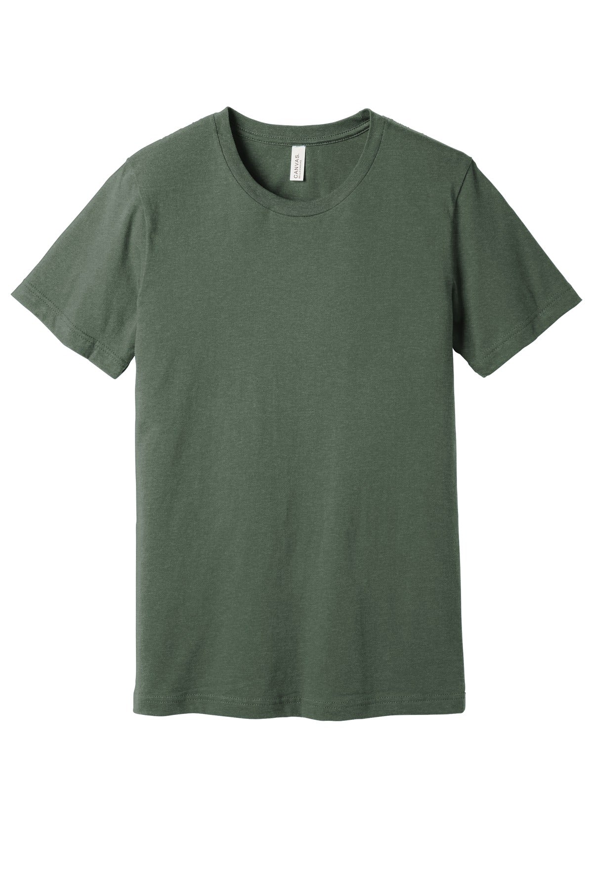 Front View of Ht Military Gn BELLA+CANVAS Unisex Heather CVC Short Sleeve Tee. BC3001CVC