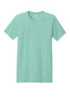 Front View of Ht Mint BELLA+CANVAS Unisex Heather CVC Short Sleeve Tee. BC3001CVC