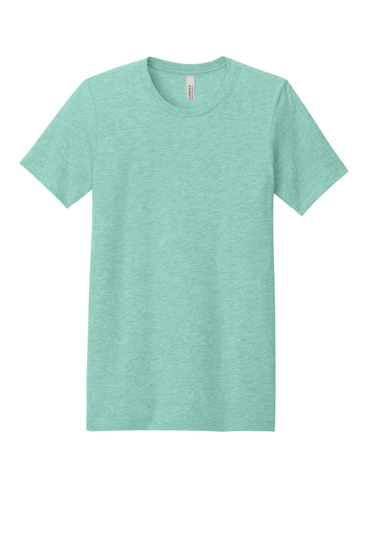Front View of Ht Mint BELLA+CANVAS Unisex Heather CVC Short Sleeve Tee. BC3001CVC