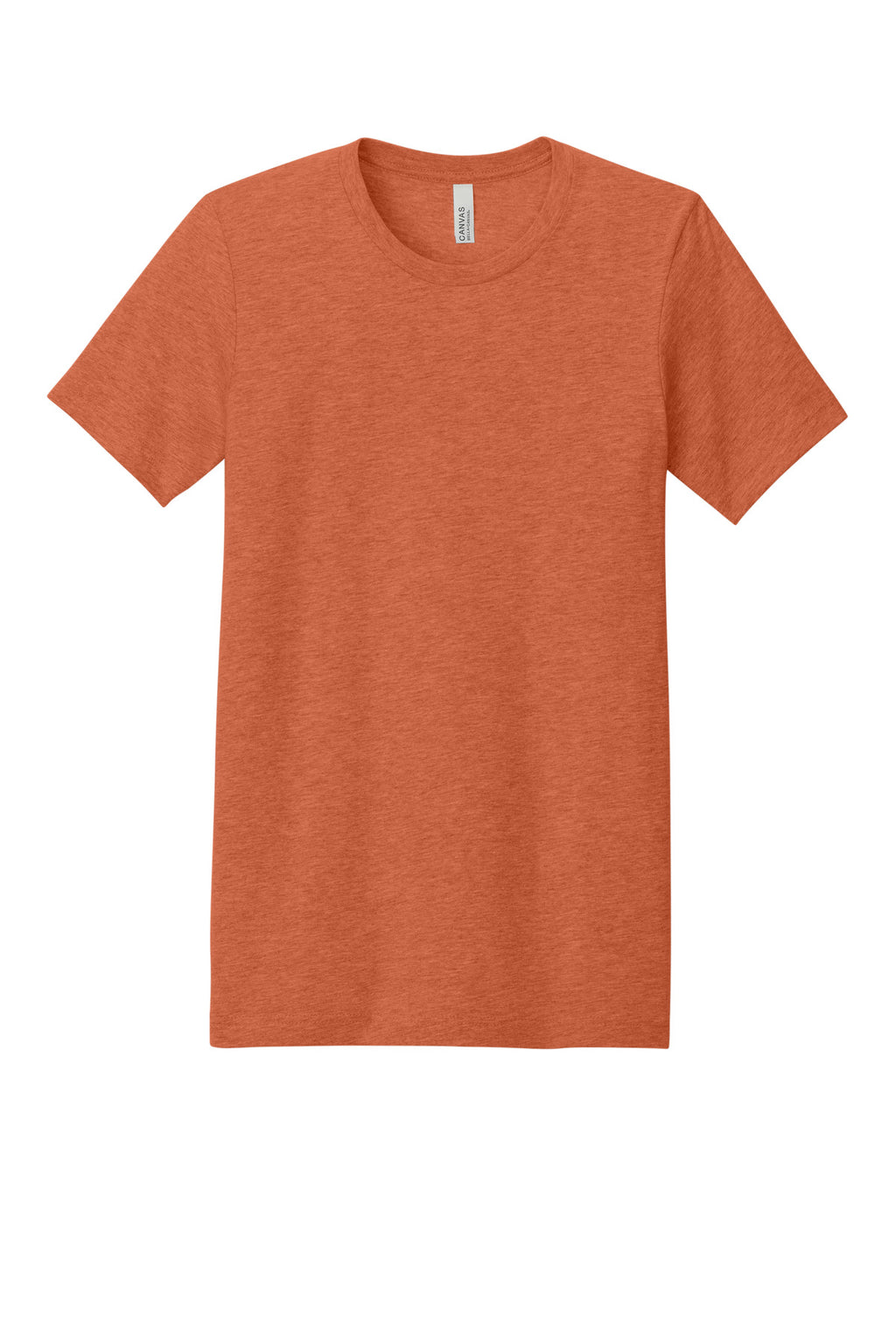 Front View of Ht Orange BELLA+CANVAS Unisex Heather CVC Short Sleeve Tee. BC3001CVC