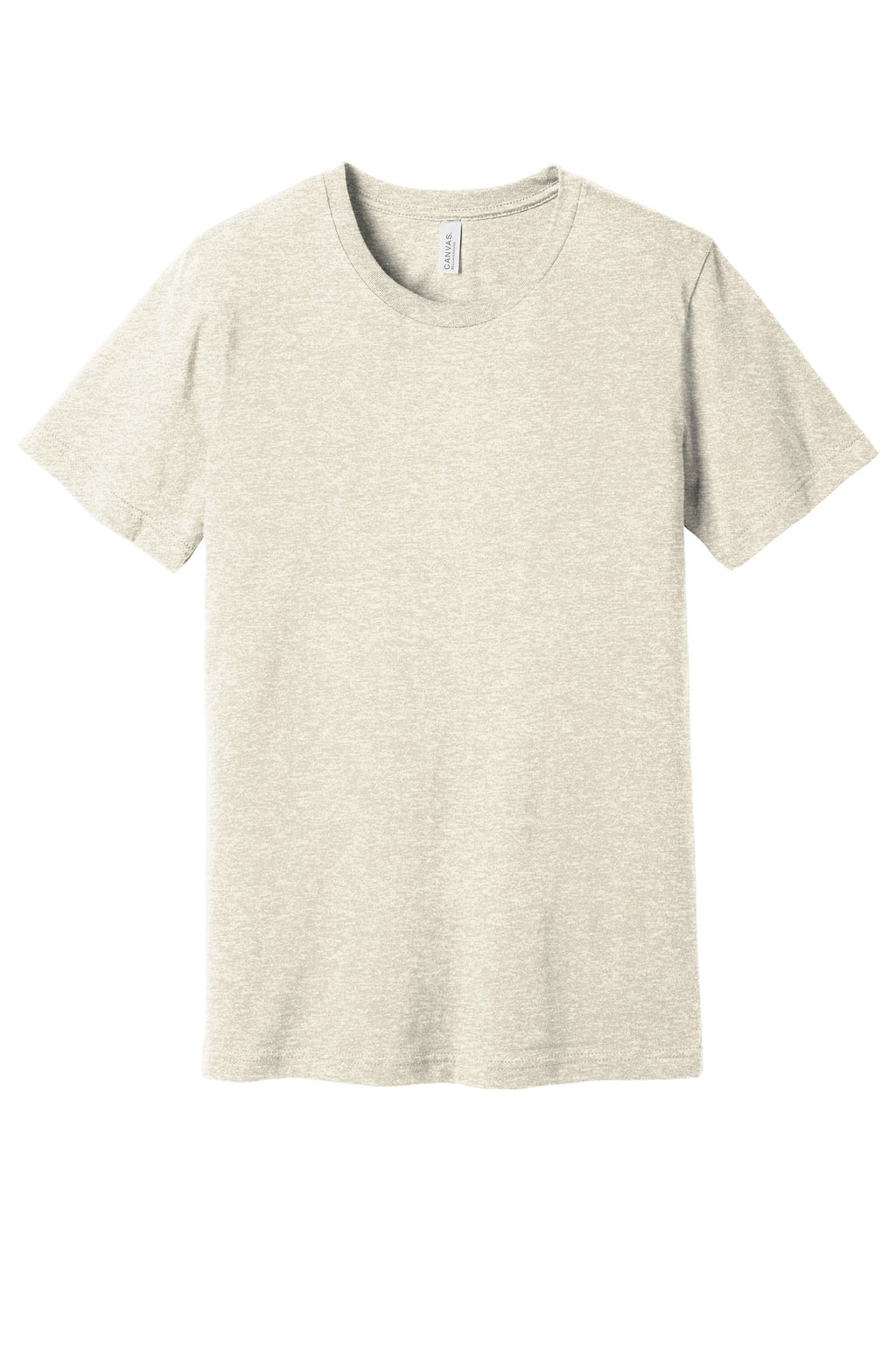 Front View of Ht Prm Natural BELLA+CANVAS Unisex Heather CVC Short Sleeve Tee. BC3001CVC