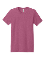 Front View of Ht Raspberry BELLA+CANVAS Unisex Heather CVC Short Sleeve Tee. BC3001CVC
