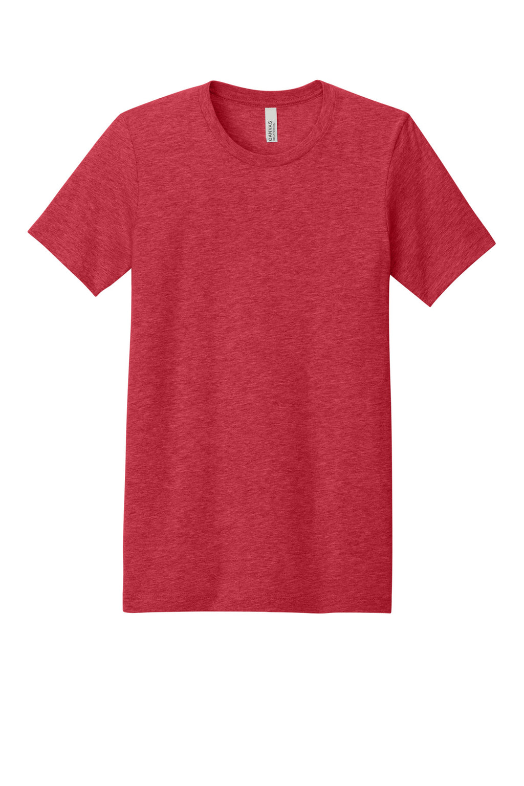 Front View of Ht Red BELLA+CANVAS Unisex Heather CVC Short Sleeve Tee. BC3001CVC