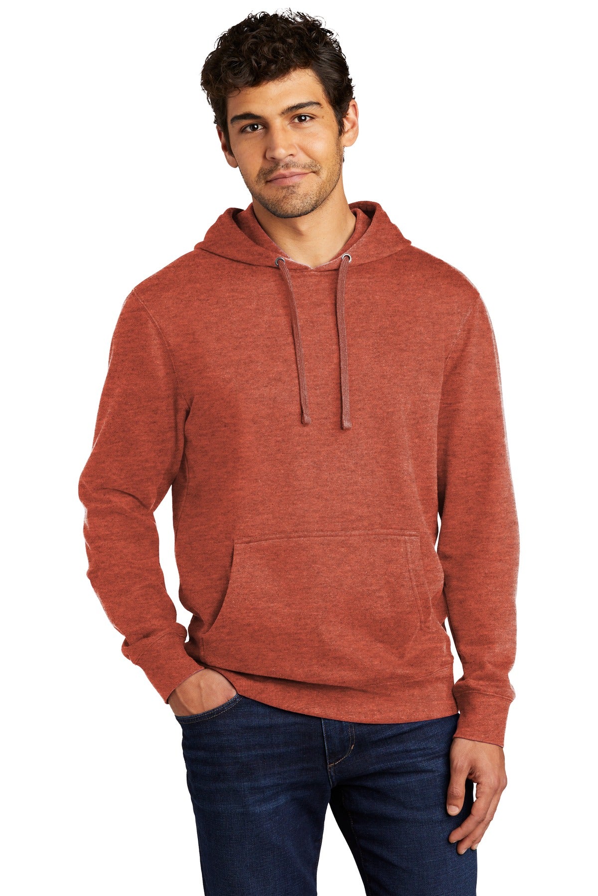 Front View of Ht Russet District V.I.T. Fleece Hoodie DT6100
