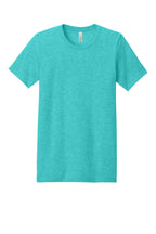 Front View of Ht Sea Green BELLA+CANVAS Unisex Heather CVC Short Sleeve Tee. BC3001CVC