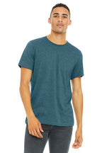 Front View of Ht Slate BELLA+CANVAS Unisex Heather CVC Short Sleeve Tee. BC3001CVC