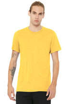 Front View of Ht Yellow Gold BELLA+CANVAS Unisex Heather CVC Short Sleeve Tee. BC3001CVC