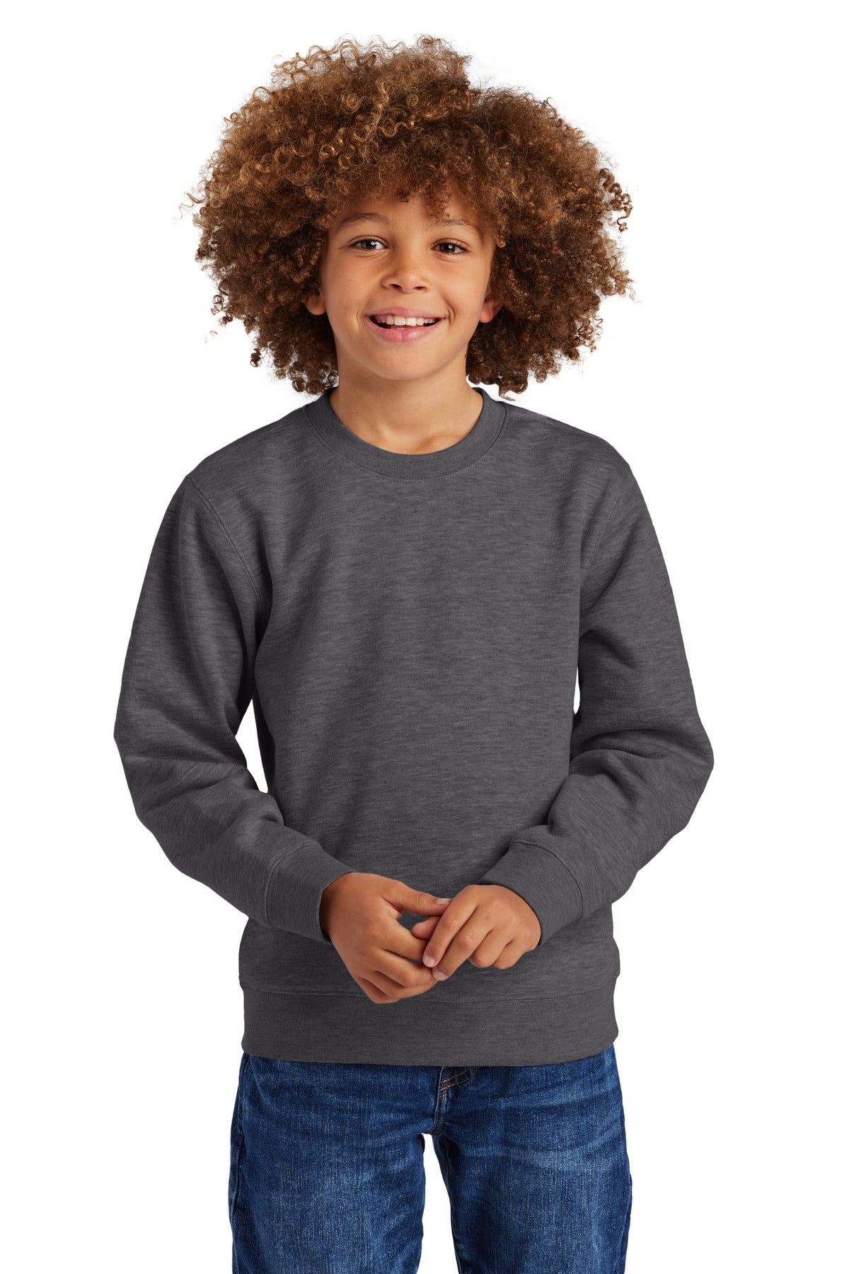 Front View of HtdChar District Youth V.I.T. Fleece Crew DT6104Y
