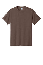 Front View of HtDkChocBr Port & Co Core Cotton Tee. PC54