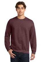 Front View of HtDkMaroon Gildan Heavy Blend Crewneck Sweatshirt. 18000